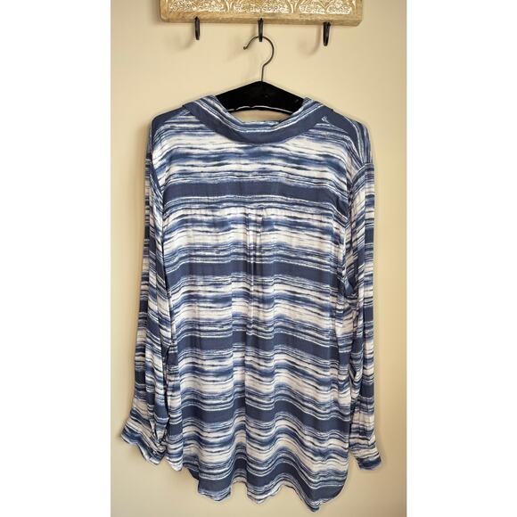 Soft Surroundings Palm Coast Blue Button Down Shirt sz 1X - Picture 3 of 3